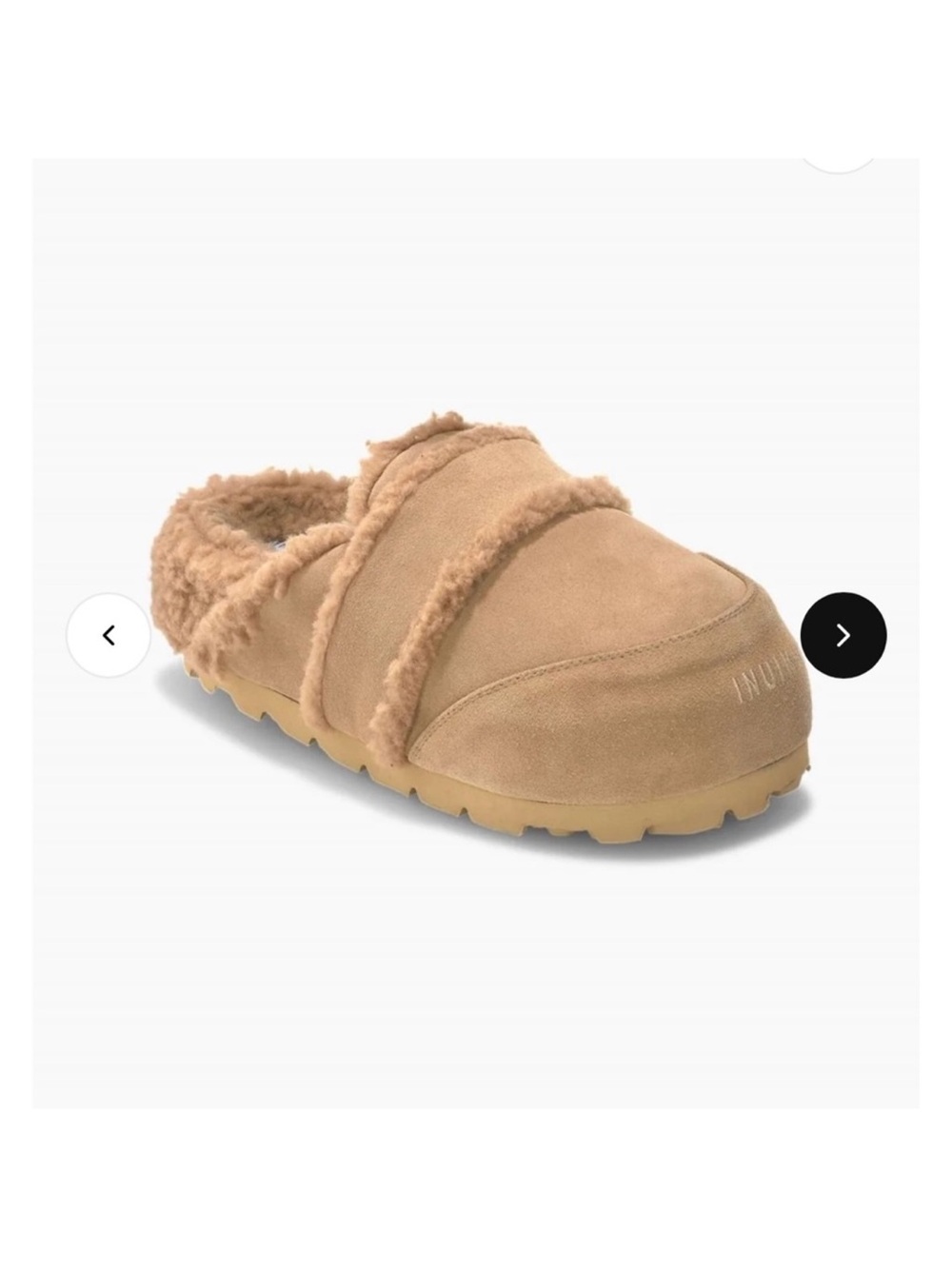 Inuikii Tan Shearling-Lined Slip-On Mules